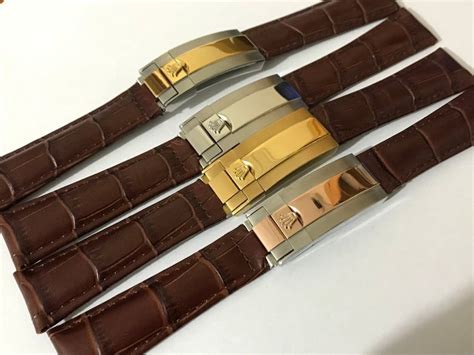 rolex leather deployment strap|rolex watch straps.